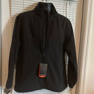 Solaris Black Lined Anti-Pill Stretch Mock Neck Full Front Zip Jacket - XL